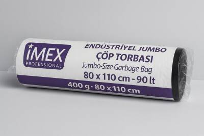 İmex Endüstriyel Jumbo Boy Çöp Torbası 80*110 (400gr - 