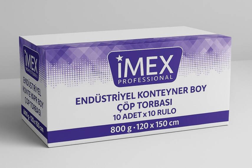 	 İmex Endüstriyel Konteyner Boy Çöp Torbası 120*150 (800gr - 1