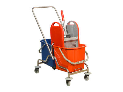 Krom Çift Kovalı Temizlik Seti Ekstra, Çelik(Nossa) Presli - 