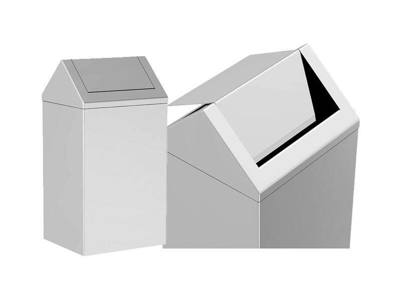 Paslanmaz Çatı Kapak Çöp Kovası, 16 L - 1