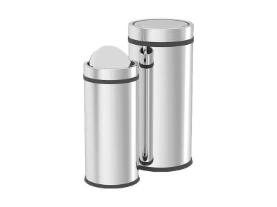 Paslanmaz Döner Kapaklı Çöp Kovası, 5 L - 