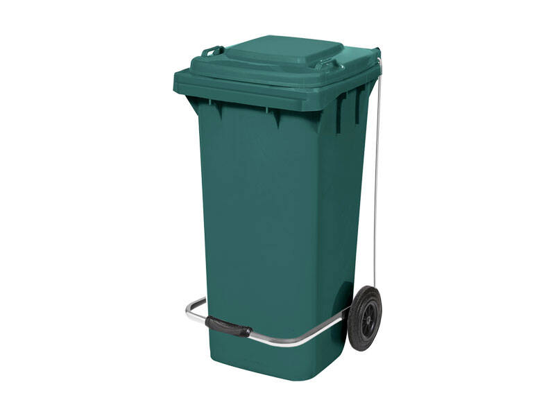 Pedallı 120 LT. Çöp Konteyneri, Yeşil - 1
