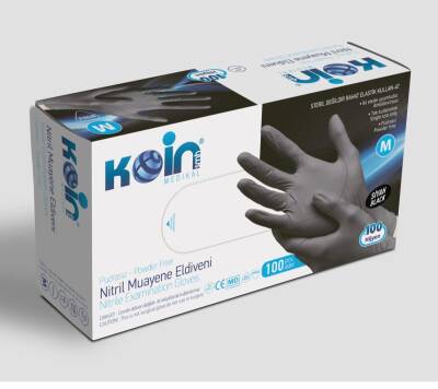 Pudrasız Siyah Muayene Eldiveni M - 