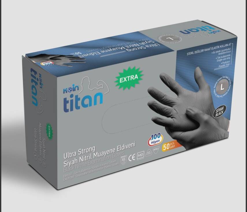 Siyah Titan Extra Muayene Eldiveni L - 1