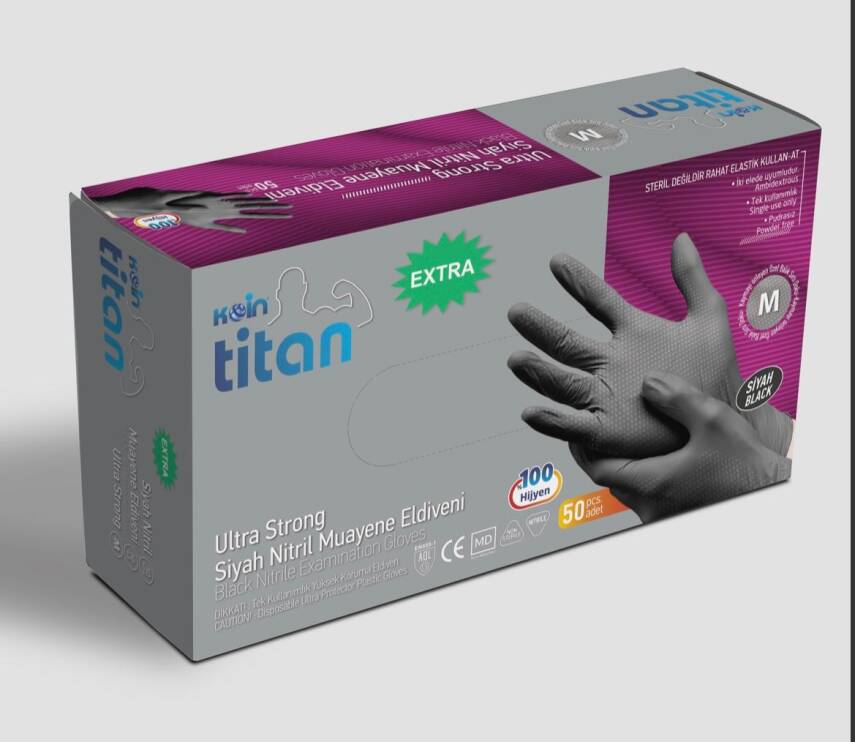 Siyah Titan Extra Muayene Eldiveni M - 1