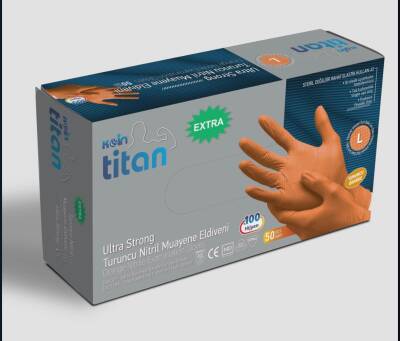 Ultra Güçlü Turuncu Muayene Eldiveni L - 